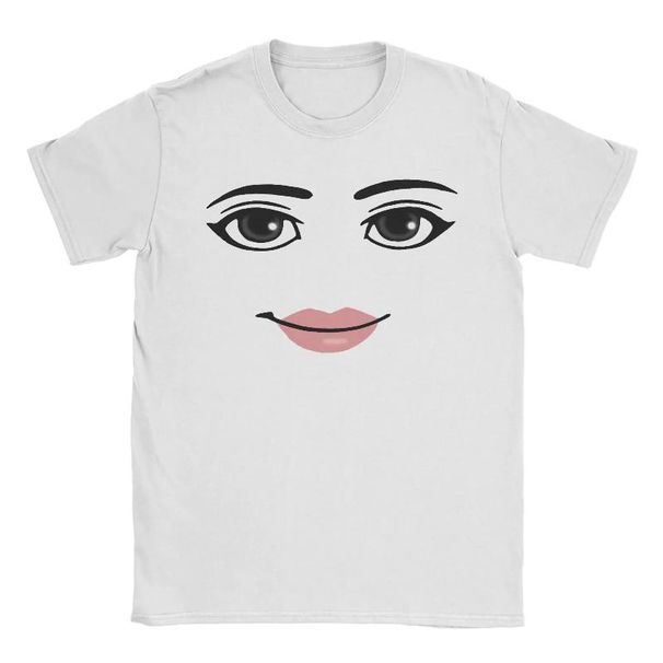 Ropa Verano Cuello Redondo Y Manga Corta, Novedad En Streetwear, Camiseta Juego Cara Mujer De Robot Robloxs, Ropa_viptrois.com