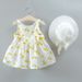 Kids’ Clothing New Summer Girls Cherry Print Bow Dress With Hat_viptrois.com
