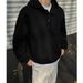 High Neck Button Hooded Sweatshirt For Men, Loose And Niche Design, Couple Casual Jacket_viptrois.com