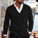 Men’s V-Neck Knit Cardigan – Slim-Fit Long Sleeve Sweater (M-5XL) – Autumn/Winter Essential_viptrois.com