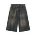 Vintage Washed Denim Shorts For Men – Relaxed Fit, Mid-Length, Straight Leg – Retro Summer Casual Shorts (Multiple Colors & Sizes)_viptrois.com