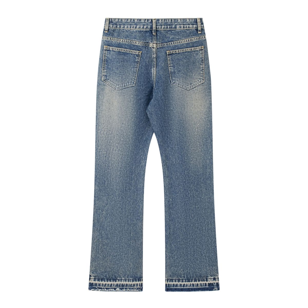 Men's Clothing Distressed Washed Cut Wide Leg Cleanfit Flared Jeans_viptrois.com