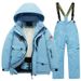 Pulse Winter Children's Suit Set Boys Fleece Lined Warm Waterproof Windproof Professional One-Piece Girls Ski Bib Pants_viptrois.com