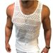 Men's Clothing Summer Men's New Tank Top Slim T Shirt Hollow Breathable Vest Men's Clothing Tops_viptrois.com