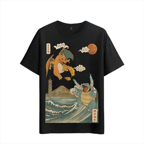 Tshirt 2026 Muscle Freaks Charizard Blastoise Estilo Ukiyo_viptrois.com