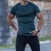 Men's Breathable Stand Collar Short Sleeve T-Shirt - Stretch Cationic Fabric For Sports & Casual Wear_viptrois.com
