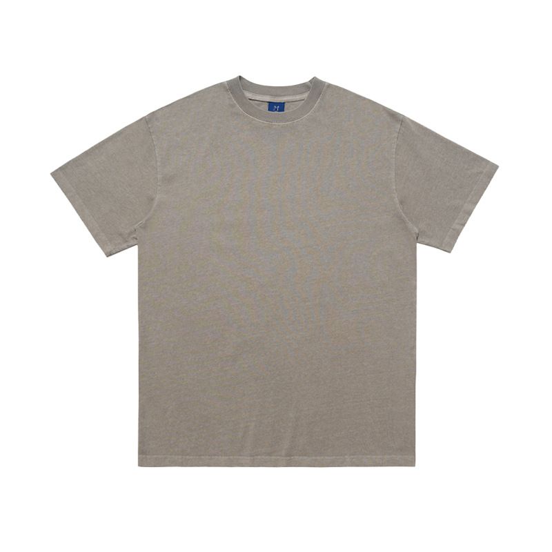 American Style Trendy Brand Pure Cotton Solid Color Loose Short Sleeve T-Shirt Unisex Street Summer_viptrois.com
