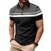 3D Print Colorful Stripes Polo Shirt For Men Color Block Pattern T-Shirts Summer Loose Street Lapel Top Button Short Sleeve Tees_viptrois.com