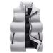 Men's Down Cotton Solid Color Winter Coat Trendy Loose Versatile Thick Warm Couple Outerwear Vest_viptrois.com