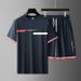 Men's Clothing Men's Sportswear Trendy Brand Letter Printed T Shirt Suit Simple Wear Y2K Cross Border Hot Style_viptrois.com