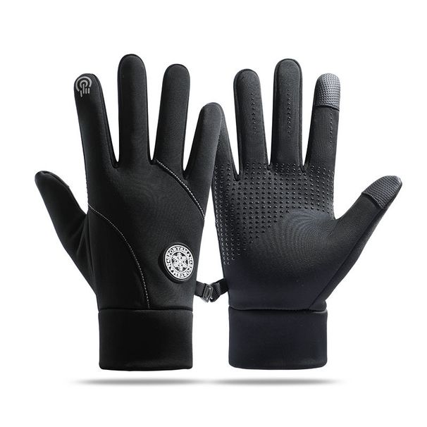 Men's Winter Outdoor Cycling Gloves Touch Screen Windproof Cold Proof Warm Waterproof Cycling Sports Full Finger Plus Velvet Non Slip_viptrois.com