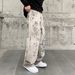 Men's Clothing High Street Ink Splashed Design Jeans For Men Spring And Autumn Trendy Casual Straight Pants For Men_viptrois.com