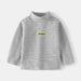 kids'clothing Thick, high-neck, long-sleeved T-shirt with baby stripes_viptrois.com