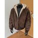 Men's Winter Faux Leather Hooded Jacket With Fur-Lined Collar, Thickened Fleece Lining, PU Coating, Fashionable Stand Collar Coat For Cold Weather_viptrois.com
