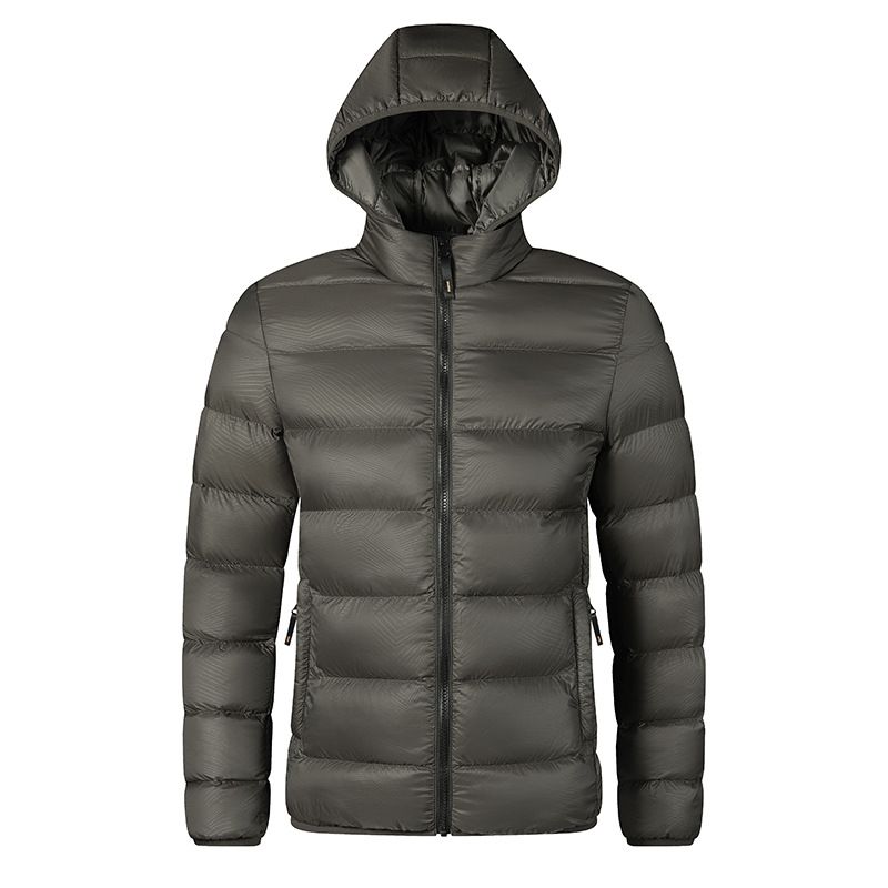 Men's Clothing Men's Lightweight Hooded Jacket, Casual Slim Fit Cotton Padded Coat, Solid Color Zip Up Winter Outerwear For Men_viptrois.com