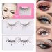 Sparkle Sequin False Eyelashes With Heart & Flower Patches - Synthetic Fiber, Ideal For Christmas Party & Performances_viptrois.com