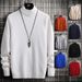 Men's Clothing Autumn And Winter High Collar Half High Collar Slim Fit Plus Velvet Thick Warm Inner Wear Knitted Base Wool Sweater_viptrois.com