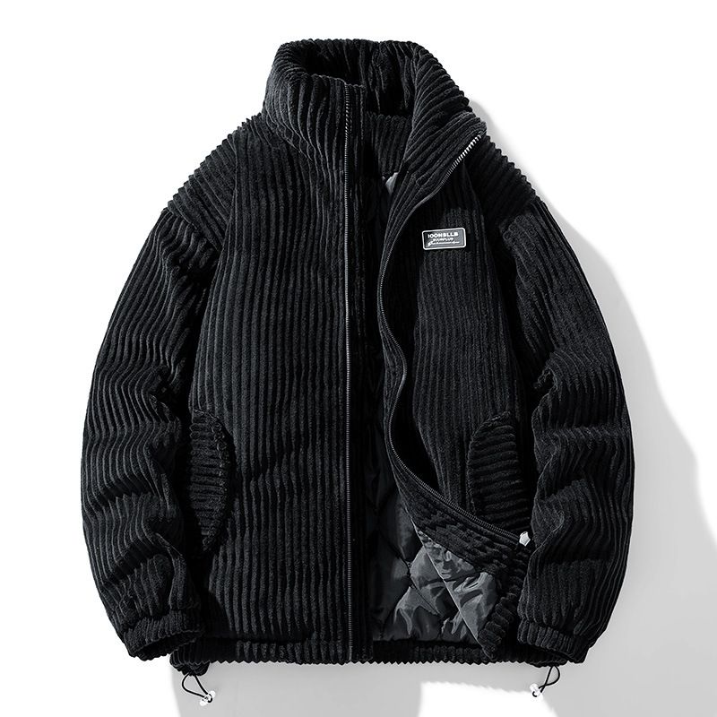 2025 New Autumn Winter Stand Collar Corduroy Jacket For Men Couples Thickened Windproof Cotton Coat American Style_viptrois.com