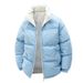 Men's Clothing Stand Collar Cotton Coat Unisex Stand Collar Winter Jacket – Cozy Fleece Lined Coat, Loose Fit, Warm & Stylish For Casual Outings_viptrois.com