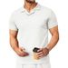2024 Summer New Waffle V-neck Polo Shirt Lapel Cool Short-sleeved Men's Top Casual Fashion T-shirt_viptrois.com