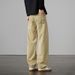 Men's Casual Cotton Wide-Leg Pants With Elastic Waist - Relaxed Fit Straight Leg Trousers For Everyday Wear (Available In Khaki, White-Grey, Black)_viptrois.com