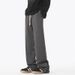 Men's Heavyweight American Style Zip up Sweatpants Casual Loose Fitting Slightly Flared High Street Straight Leg Pants for Spring 2026_viptrois.com