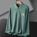 Men's Clothing Autumn And Winter Dad's Casual Business Polo Shirt Men's Free Ironing Embroidered Lapel Top Long Sleeve_viptrois.com