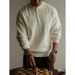 Men's Autumn Henry Collar Knit Sweater (Old Money Aesthetic,Slim Fit, Long Sleeve Crewneck, Minimalist Casual, Grey/Cream/Black, M-3XL)_viptrois.com