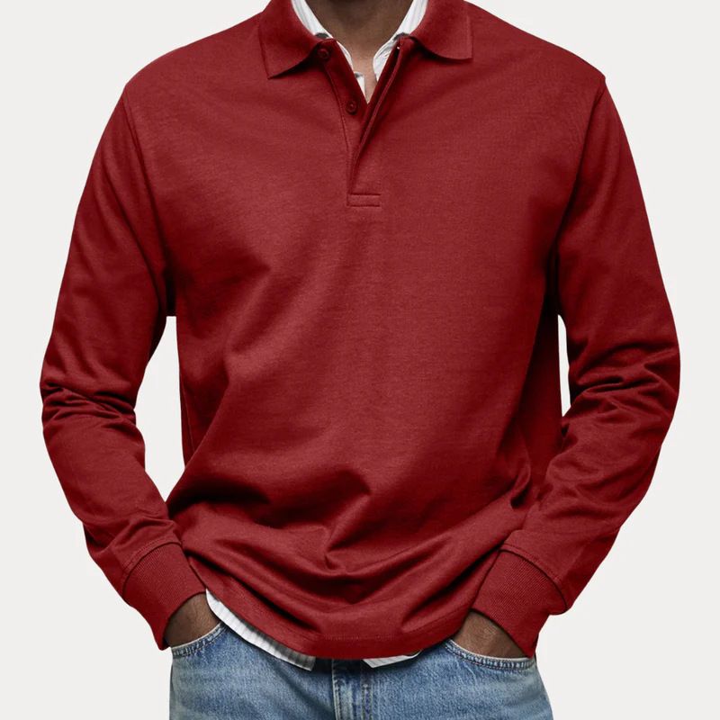 "Classic Knit Button-Up Shirt – Versatile Polyester Long Sleeve For Casual & Smart Wear (Multiple Colors)"_viptrois.com