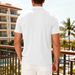 Men's Summer Short Sleeve Shirt - Breathable Jacquard Towel Fabric, Casual Striped Design, Comfortable Linen-Like Texture, Relaxed Fit_viptrois.com