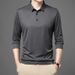 Fashion 2025 Long Sleeve Casual Solid Color Polo Turn-Down Collar T-Shirt Men's Business Base Shirt Light Mature Style_viptrois.com