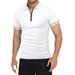 Summer Men's Polo Shirt Short Sleeve T-Shirt Lapel Collar Slim Fit Solid Color Top_viptrois.com