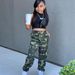 Mother & Kids European and American cross-border fashion suit trendy vest + camouflage hip-hop overalls two-piece set trendy girls YM118_viptrois.com