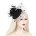hot sale bride headdress hairpin retro mesh hat feather hair accessories_viptrois.com