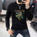 Fashion European Trend Crew Neck Sweatshirt Heavy Embroidery Sequin Hat Men's Top Autumn Winter New Fleece Lin_viptrois.com