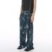 Men's Clothing | Summer New Arrivals Casual Personality Retro Printed Tie Dye Loose Denim Pants_viptrois.com