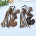 Leather Croissant Keychain Creative And Extremely Complex Bag Accessories Key Pendant_viptrois.com