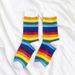 Rainbow Socks For Women Of The Tube All Match Ins Super Hot HyunA Style Net Red Student Striped Color Socks_viptrois.com
