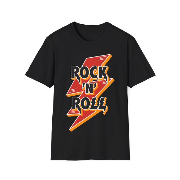 Rock'N'Roll T-Shirt Mens Womens Tees Top, Music Tee, Rock Music Logo, Rock Fan Gift, Rocker Top_viptrois.com