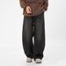 Men's Clothing Washed Distressed Split Design Scimitar Jeans Men's Spring Style High Street Retro Loose Straight Casual Trousers_viptrois.com
