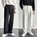 Simple Classic Solid Color Suit Pants Draping Versatile Men's Casual Pants Live Pleated Summer Loose Trousers Business_viptrois.com