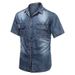 Men's Clothing Youth Loose Short Sleeved Shirts Section Solid Color Casual Shirts_viptrois.com