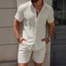 Men's Clothing Casual Shirt Short Sleeved Beach Pants Suit_viptrois.com