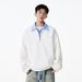 American Style Heavyweight Two Piece Half Zip Polo Collar Sweatshirt For Men, Autumn Trendy Color Blocked Sports Casual Pullover Wholesale._viptrois.com