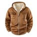 Men’s Fleece-Lined Zip Hoodie – European Fit Winter Pullover With Stand Collar, Ribbed Hem & Side Pockets (Black/Navy/Brown, Sizes S-XXXL)_viptrois.com