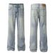 Men's Clothing Neutral High End Street Trend Water Wash Blue Cool Design Slim Men's Flared Casual Jeans_viptrois.com