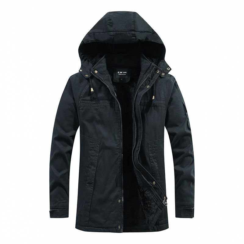 Men's Clothing Winter Youth Cotton Padded Jacket Men's Winter Clothing Men's Cotton Clothing Plus Velvet Thickened Washed Workwear Jacket Men_viptrois.com