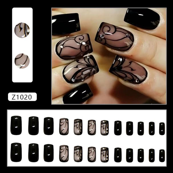 Beauty & Health Dark Vines Flashing Diamond Fashion Sweet Cool Hot Girl Ins Style Detachable Nail Art Pieces Wearable Nails 24 Pieces_viptrois.com