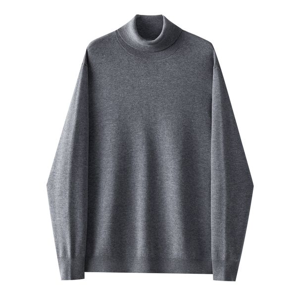 Men's Anti-Pilling High Neck Slim Fit Stretch Warm Knit Sweater For Autumn Winter Casual Layering_viptrois.com