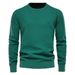 Loom European And American Style Autumn Winter Pullover Cotton Cross-Border New Solid Color Knitted Sweater Men's Round Neck_viptrois.com